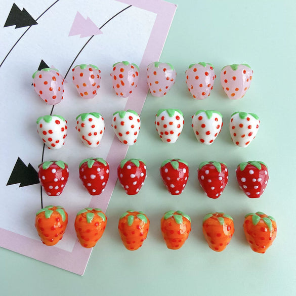Wholesale Jewelry Accessories Glass Glaze Fruit Shaped Beaded Bracelet Earrings Pendant