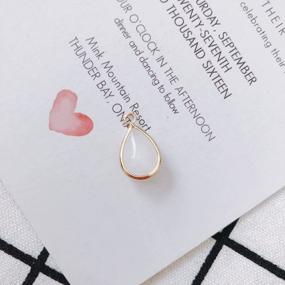 Wholesale Jewelry Accessories Glass Glaze Teardrop Shape Pendant For Bracelet And Necklace