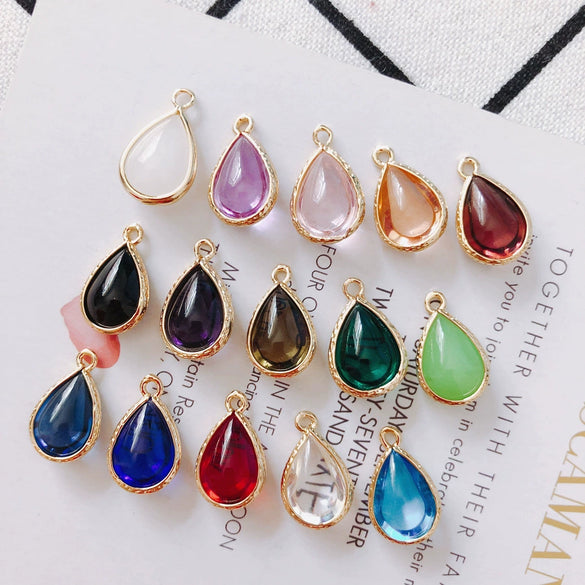 Wholesale Jewelry Accessories Glass Glaze Teardrop Shape Pendant For Bracelet And Necklace
