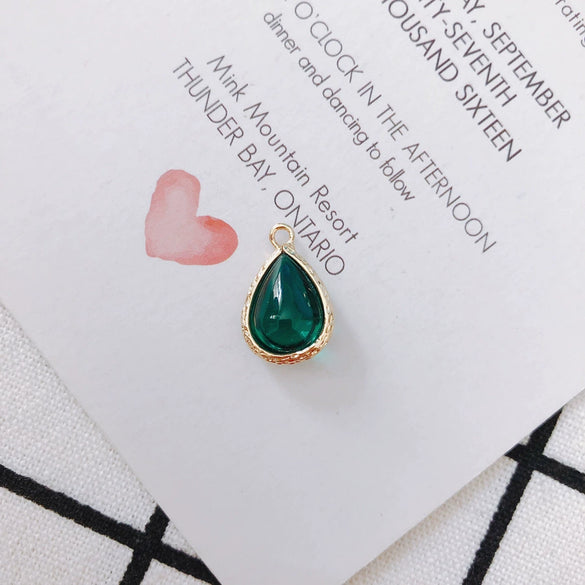 Wholesale Jewelry Accessories Glass Glaze Teardrop Shape Pendant For Bracelet And Necklace