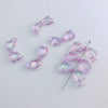 Wholesale Jewelry Accessories Metal Acrylic Resin Transparent Bow Earrings Electroplated