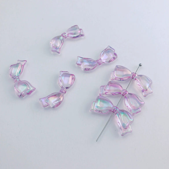 Wholesale Jewelry Accessories Metal Acrylic Resin Transparent Bow Earrings Electroplated