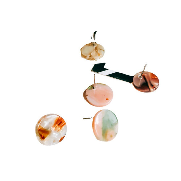Wholesale Jewelry Accessories Plastic Resin Circle Round Dripping Glue Needle With Hole Pendant Earring Accessories