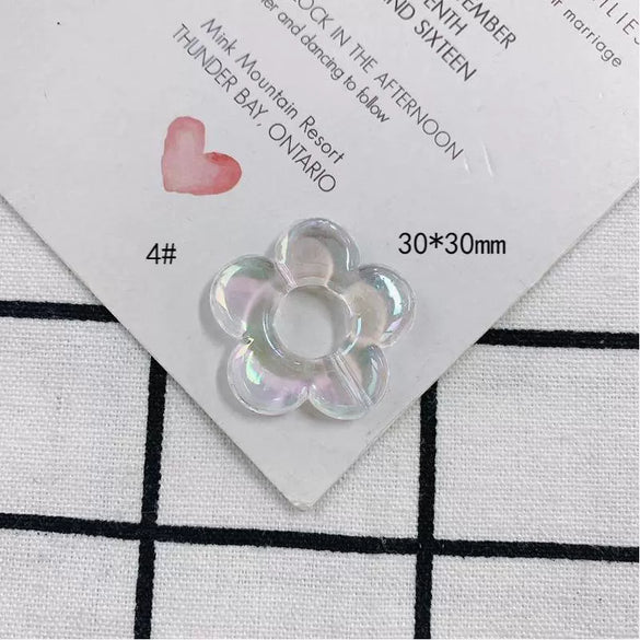 Wholesale Jewelry Accessories Plastic Resin Geometric Round Flower Love Pendant