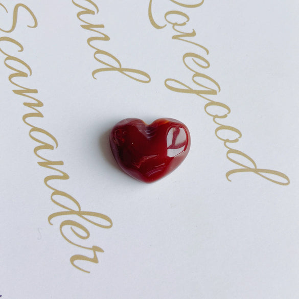 Wholesale Jewelry Accessories Plastic Resin Heartshaped Stone Mobile Phone Case Pendant With Cream Water Ripple Smoke Design