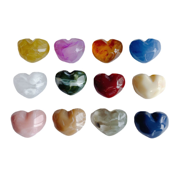 Wholesale Jewelry Accessories Plastic Resin Heartshaped Stone Mobile Phone Case Pendant With Cream Water Ripple Smoke Design