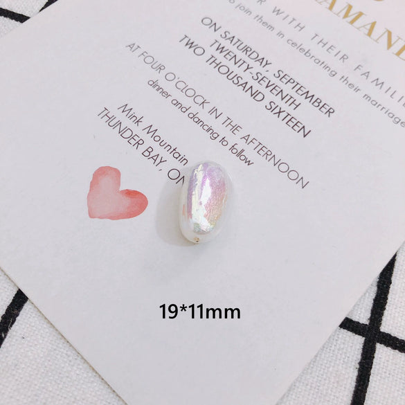 Wholesale Jewelry Accessories Plastic Resin Imitation Pearl Shaped Beads Earrings Hair Accessories With Magic Pearlescent Wrinkle Effect