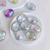 Wholesale Jewelry Accessories Plastic Resin Oval Facet Bead Necklace Bracelet Pendant