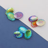 Wholesale Jewelry Accessories Plastic Resin Oval Fish Scales Smooth Plated Ab Colored Diamond Drill