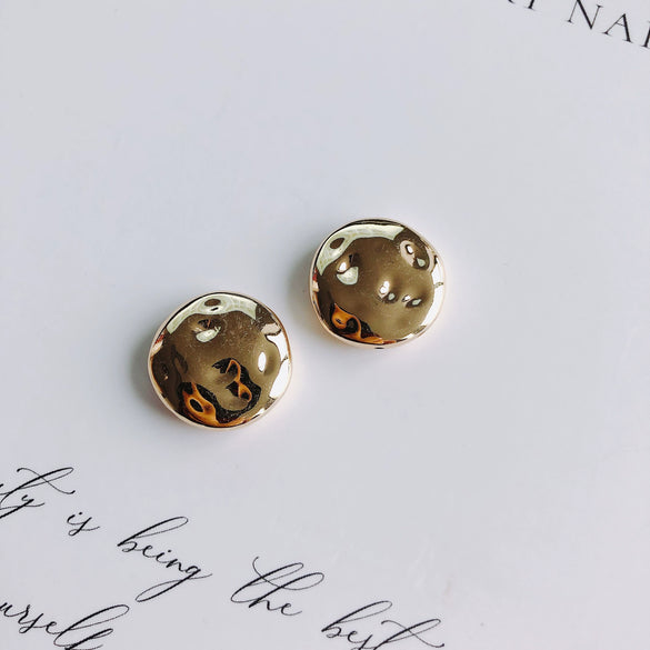 Wholesale Jewelry Accessories Plastic Resin Round Irregular Flat Beads Electroplating Handmade Simple Geometric