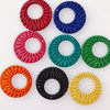 Wholesale Jewelry Accessories Plastic Resin Woven Rattan Hollow Ring Pendant Earrings