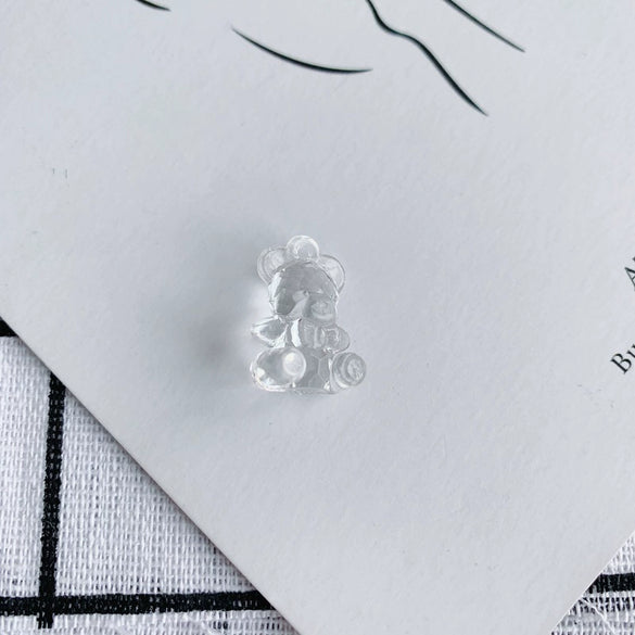 Wholesale Jewelry Accessories Resin Acrylic Transparent Bear Hole Pendant Necklace Material