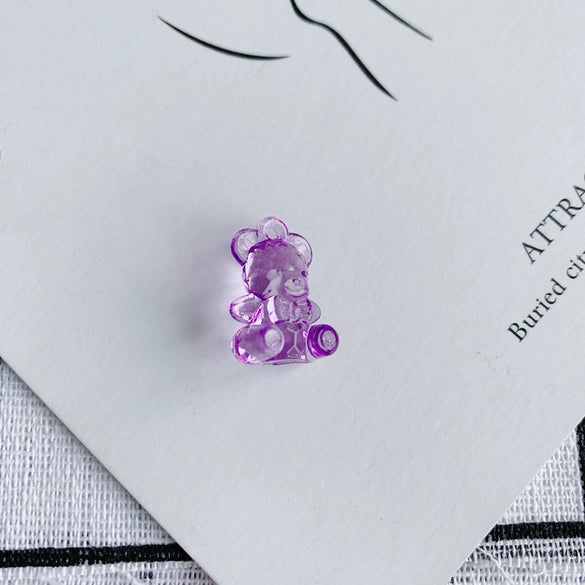 Wholesale Jewelry Accessories Resin Acrylic Transparent Bear Hole Pendant Necklace Material