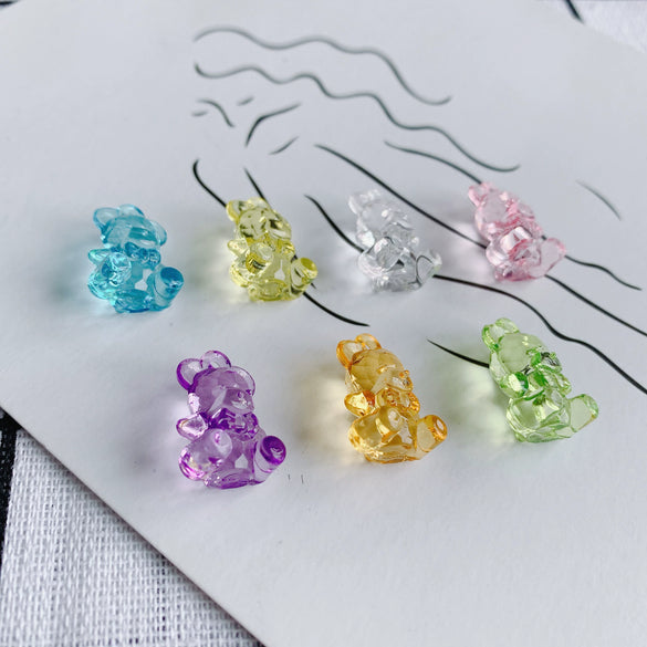 Wholesale Jewelry Accessories Resin Acrylic Transparent Bear Hole Pendant Necklace Material