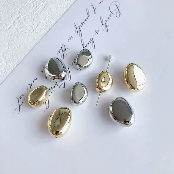 Wholesale Jewelry Accessories Resin Plastic Irregular Bean Earrings Bracelet Necklace With Color Protection Electroplating