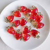 Wholesale Jewelry Accessories Resin Strawberry Inlaid Pearl Pendant Earrings Environmentalfriendly