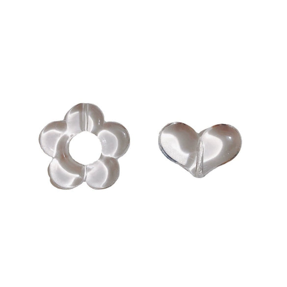 Wholesale Jewelry Accessories Resinacrylic Transparent Heart Pendant Earrings Hair Accessories Material