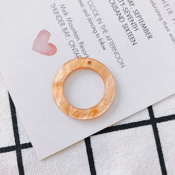 Wholesale Jewelry Accessories Ring Disc Acrylic Acetate Pendant Handmade Earring With Plastic Resin Material And Dripping Glue Process