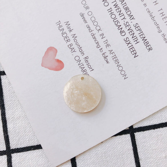 Wholesale Jewelry Accessories Ring Disc Acrylic Acetate Pendant Handmade Earring With Plastic Resin Material And Dripping Glue Process