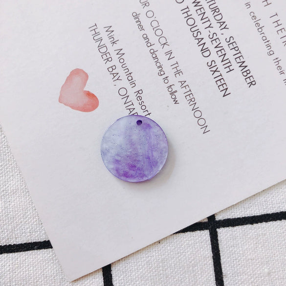 Wholesale Jewelry Accessories Ring Disc Acrylic Acetate Pendant Handmade Earring With Plastic Resin Material And Dripping Glue Process