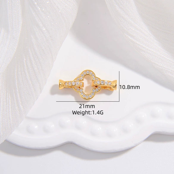Wholesale Jewelry Accessories 925 Silver Bow Love Pearl Buckle Vshaped Fourleaf Clover Oshaped With Zirconia Design