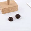 Wholesale Jewelry Accessories Solid Wood Polygon Geometric Perforated Half Pill Earrings Baking Varnish Minimalist