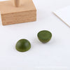 Wholesale Jewelry Accessories Solid Wood Polygon Geometric Perforated Half Pill Earrings Baking Varnish Minimalist