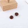 Wholesale Jewelry Accessories Solid Wood Polygon Geometric Perforated Half Pill Earrings Baking Varnish Minimalist