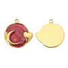 Wholesale Jewelry Accessories Stainless Steel Dripping Oil Love Crescent Pendant Earrings Necklace Diy
