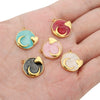 Wholesale Jewelry Accessories Stainless Steel Dripping Oil Love Crescent Pendant Earrings Necklace Diy