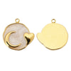 Wholesale Jewelry Accessories Stainless Steel Dripping Oil Love Crescent Pendant Earrings Necklace Diy