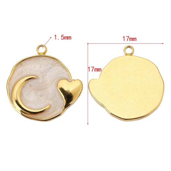 Wholesale Jewelry Accessories Stainless Steel Dripping Oil Love Crescent Pendant Earrings Necklace Diy