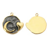 Wholesale Jewelry Accessories Stainless Steel Dripping Oil Love Crescent Pendant Earrings Necklace Diy