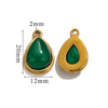 Wholesale Jewelry Accessories Stainless Steel Oval Water Drop Inlaid Natural Stone Handmade With Electroplated 18K Gold