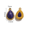 Wholesale Jewelry Accessories Stainless Steel Oval Water Drop Inlaid Natural Stone Handmade With Electroplated 18K Gold