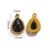 Wholesale Jewelry Accessories Stainless Steel Oval Water Drop Inlaid Natural Stone Handmade With Electroplated 18K Gold