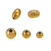 Wholesale Jewelry Accessories Stainless Steel Round Hammered Beads With Pockmarks And Beating Points Vacuum Plated
