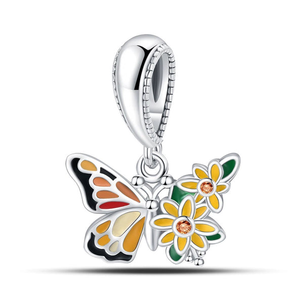 Wholesale Jewelry Accessories 925 Sterling Silver Charm Beads With Dripping Oil Treatment Flower Bicycle Camera Pendant Original Design