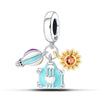Wholesale Jewelry Accessories 925 Sterling Silver Charm Beads With Dripping Oil Treatment Flower Bicycle Camera Pendant Original Design