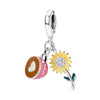Wholesale Jewelry Accessories 925 Sterling Silver Original Design Dripping Oil Butterfly Sunflower Pyramid Dinosaur Hanging Beads Bracelet