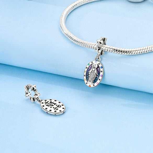Wholesale Jewelry Accessories 925 Sterling Silver Original Design Dripping Oil Butterfly Sunflower Pyramid Dinosaur Hanging Beads Bracelet