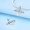 Wholesale Jewelry Accessories 925 Sterling Silver Original Design Dripping Oil Butterfly Sunflower Pyramid Dinosaur Hanging Beads Bracelet