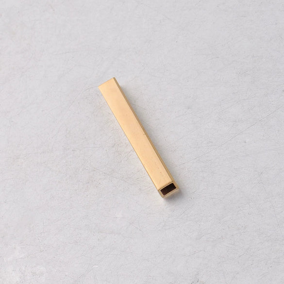 Wholesale Jewelry Accessories Titanium Steel Hollow Rectangular 3D Long Tube Fine Polishing Figure Pattern