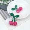 Wholesale Jewelry Accessories Wool Woven Fruit Cherry And Strawberry Pendant And Earrings Material