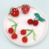 Wholesale Jewelry Accessories Wool Woven Fruit Cherry And Strawberry Pendant And Earrings Material