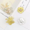 Wholesale Jewelry Accessories Zinc Alloy Diamond Leaves And Flowers Electroplated