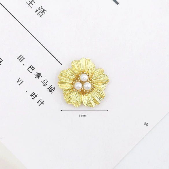 Wholesale Jewelry Accessories Zinc Alloy Diamond Leaves And Flowers Electroplated