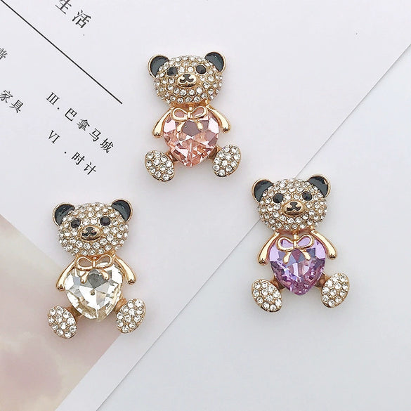 Wholesale Jewelry Accessories Zinc Alloy Handwoven Love Bear Shaped With Diamond