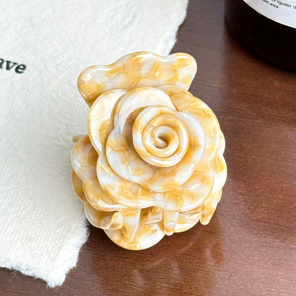 Wholesale Jewelry Acetic Acid Threedimensional Rose Flower Hair Shark Clip For Women Highend Style