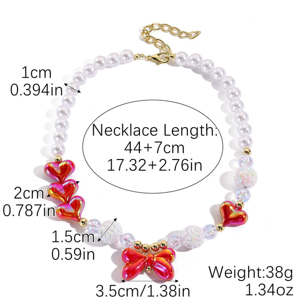 Wholesale Jewelry Acrylic Heart Geometric Electroplated Necklace For Women